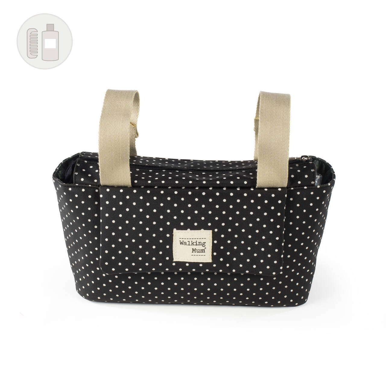 Lot De 2 Sacs à Langer Pour Poussette Monsieur Bébé - Gris - 33 X 16 X 18,5 Cm - Poches Biberon Et Zip