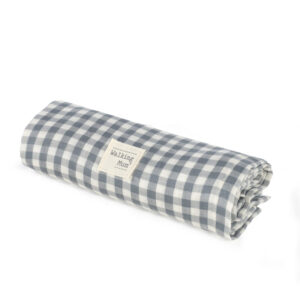 CARRYCOT FITTED SHEET STRIPS + MUSLIN PRALINÉ VICHY MATCHA