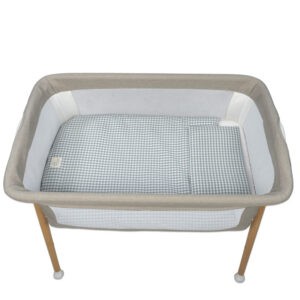 COUETTE + DRAP HOUSSE + COUSSIN POUR BERCEAU 90X50 CM PRALINÉ VICHY/RAYURES MATCHA TOG 2,5