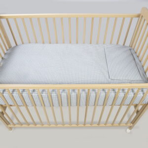 COUETTE + DRAP HOUSSE + COUSSIN POUR BERCEAU 120X60 CM PRALINÉ VICHY/RAYURES MATCHA TOG 2,5