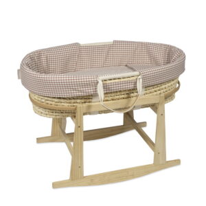 HABILLAGE BERCEAU MOÏSE PRALINÉ VICHY/RAYURES MOKA TOG 2,5