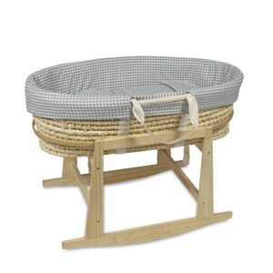 HABILLAGE BERCEAU MOÏSE PRALINÉ VICHY/RAYURES MATCHA TOG 2,5