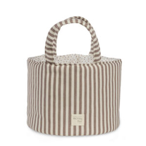 PANIER DE RANGEMENT PRALINÉ RAYURES MOKA