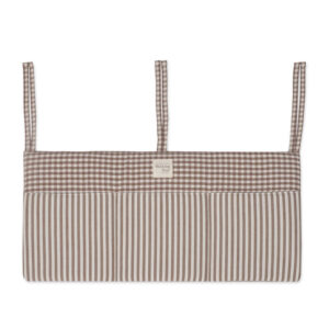 ORGANISATEUR DE BERCEAU PRALINÉ VICHY/RAYURES MOKA